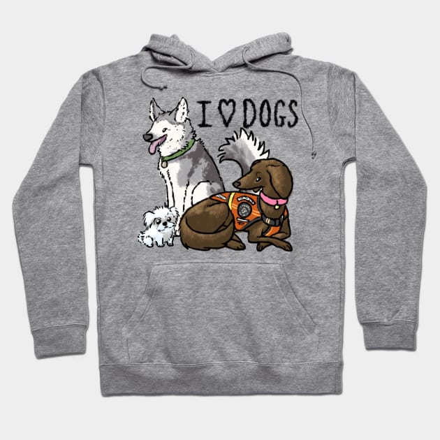 I Love Dogs Hoodie by Tayleaf